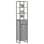 vidaXL Cabinet de salle de bain Gris Sonoma 40 x 30 x 180 cm