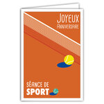 Carte Joyeux Anniversaire avec Enveloppe - Fan de Tennis - Mini Posters Format 17x11 5cm - Séance de Sport Balle Filet Joueur Joueuse Supporter Rétro Vintage - Fabriquée en France