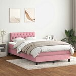 vidaXL Sommier à lattes de lit avec matelas rose 120x210 cm velours