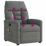 vidaXL Fauteuil inclinable de massage gris foncé tissu microfibre