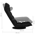 vidaXL Chaise pivotante de sol Noir Tissu