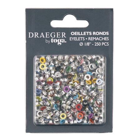 250 Œillets Ronds 1/8 - Multicolore - Draeger paris