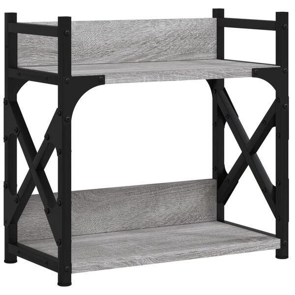 vidaXL Support d'imprimante à 2 niveaux Sonoma gris 40x20x40 cm