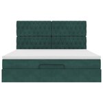 vidaXL Cadre de lit ottoman avec matelas vert foncé 160x200 cm velours