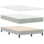 vidaXL Lit à ressort LED avec matelas Gris clair 120 x 190 cm Velours