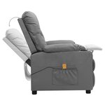 vidaXL Fauteuil de massage Gris Similicuir