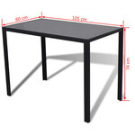 Vidaxl ensemble de table pour salle à manger cinq pièces noir