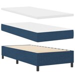 vidaXL Lit à ressorts avec matelas avec LED Bleu 100 x 200 cm tissu