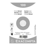 Paquet 100 Fiches Sous Film - Bristol Quadrillé 5x5 Non Perforé - 100x150mm - Blanc - X 20 - Exacompta