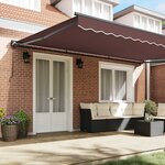 vidaXL Cadre d'auvent Marron 500 × 300 cm Polyester avec revêtement PU