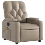 vidaXL Fauteuil de massage inclinable électrique cappuccino similicuir