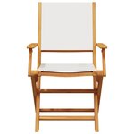 vidaXL Chaises de jardin lot de 2 blanc crème bois acacia massif tissu