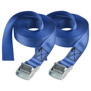 Sangles Valise avec Boucle en Zamak  Bleu  2 50m x 25mm sangle  Pack de 2