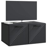 vidaXL Meuble TV mural Noir 59 5 x 41 x 30 cm Bois d'ingénierie