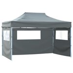 vidaXL Tente pliable avec 4 parois latérales 3 x 4 5 m Anthracite