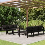 vidaXL Salon de jardin 7 Pièces avec coussins Aluminium Anthracite
