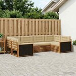 vidaXL Ensemble de canapés d'extérieur 6 Pièces Naturel et Beige