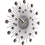 Horloge ronde en métal sunburst 30 cm