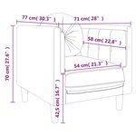 vidaXL Fauteuil avec coussin rose velours