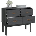 vidaXL Armoire console Gris 90x40x78 cm Bois de pin solide