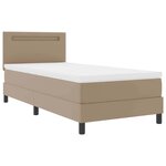 vidaXL Cadre de lit avec matelas Cappuccino 100 x 200 cm Faux cuir