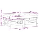 vidaXL Repose-pieds de jardin coussins lot de 2 gris bois pin massif