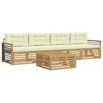 vidaXL Ensemble de canapés d'extérieur 5 pc Blanc et crème
