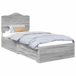 vidaXL Cadre de lit Gris Sonoma 100 x 200 cm Bois d'ingénierie