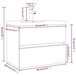 vidaXL Meuble lavabo avec bassin intégré Chêne fumé Bois d'ingénierie