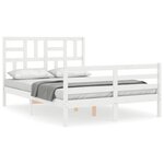 vidaXL Cadre de lit sans matelas blanc bois massif