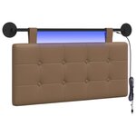 vidaXL Tête de lit suspendue Avec lumière LED Cappuccino Simili cuir