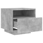 vidaXL Table de chevet avec lumières LED gris béton 40x39x37 cm