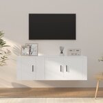 vidaXL Ensemble de meubles TV 2 Pièces Blanc Bois d'ingénierie