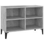 vidaXL Meuble TV avec pieds en métal Gris béton 69 5x30x50 cm