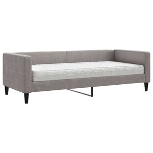 vidaXL Lit de jour avec matelas taupe 80x200 cm tissu