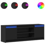 vidaXL Meuble TV avec LED noir 139 5x34x50 cm bois d'ingénierie