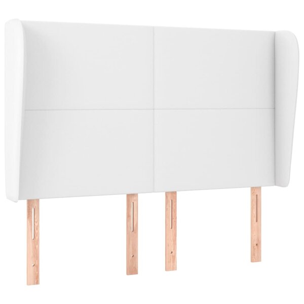 vidaXL Tête de lit avec oreilles Blanc 147x23x118/128 cm Similicuir