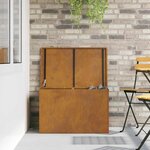 vidaXL Boîte de Rangement Extérieure Rouillé 80 x 50 5 x 50 cm Acier