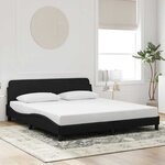 vidaXL Cadre de lit Dover noir 183x213 cm similicuir