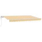 vidaXL Auvent Rétractable Jaune 350 x 200 cm tissu