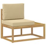 vidaXL Canapé d'extérieur en bout avec coussin Blanc 91 x 63 x 73 cm