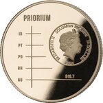 Pièce de monnaie en Gold - Iridium - Palladium - Rhodium - Platinum 25 Dollars g 7.77 (1/4 oz) Millésime 2024 Autitium PRIORIUM