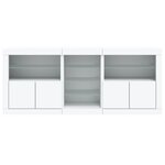 vidaXL Buffet avec lumières LED blanc 162x37x67 cm