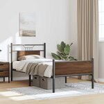 vidaXL Cadre de lit sans matelas chêne marron 90x200cm bois ingénierie
