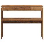 vidaXL Table console vieux bois 80x30x102 cm bois d'ingénierie