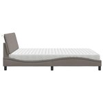 vidaXL Lit avec matelas taupe 180x200 cm tissu