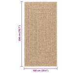vidaXL Tapis ZIZUR beige 80x250 cm aspect de jute intérieur extérieur