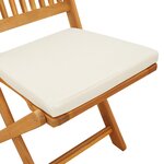 Chaises de jardin pliantes vidaXL avec coussin blanc 4Pièces en bois d'Acacia