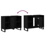 vidaXL Cabinet de salle de bain avec porte Chêne noir 80 x 33 x 60 cm