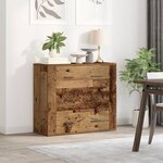 vidaXL Buffet vieux bois 80x33x70 cm bois d'ingénierie